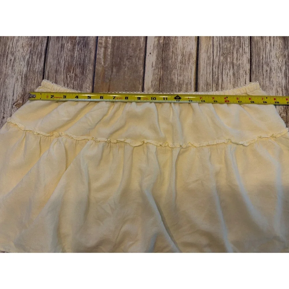Women 2X Butter Yellow Ruffle Skort Tiered Mini Skort Cottagecore Dainty Girly‎